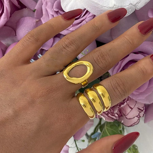 bague or et argenté tendance