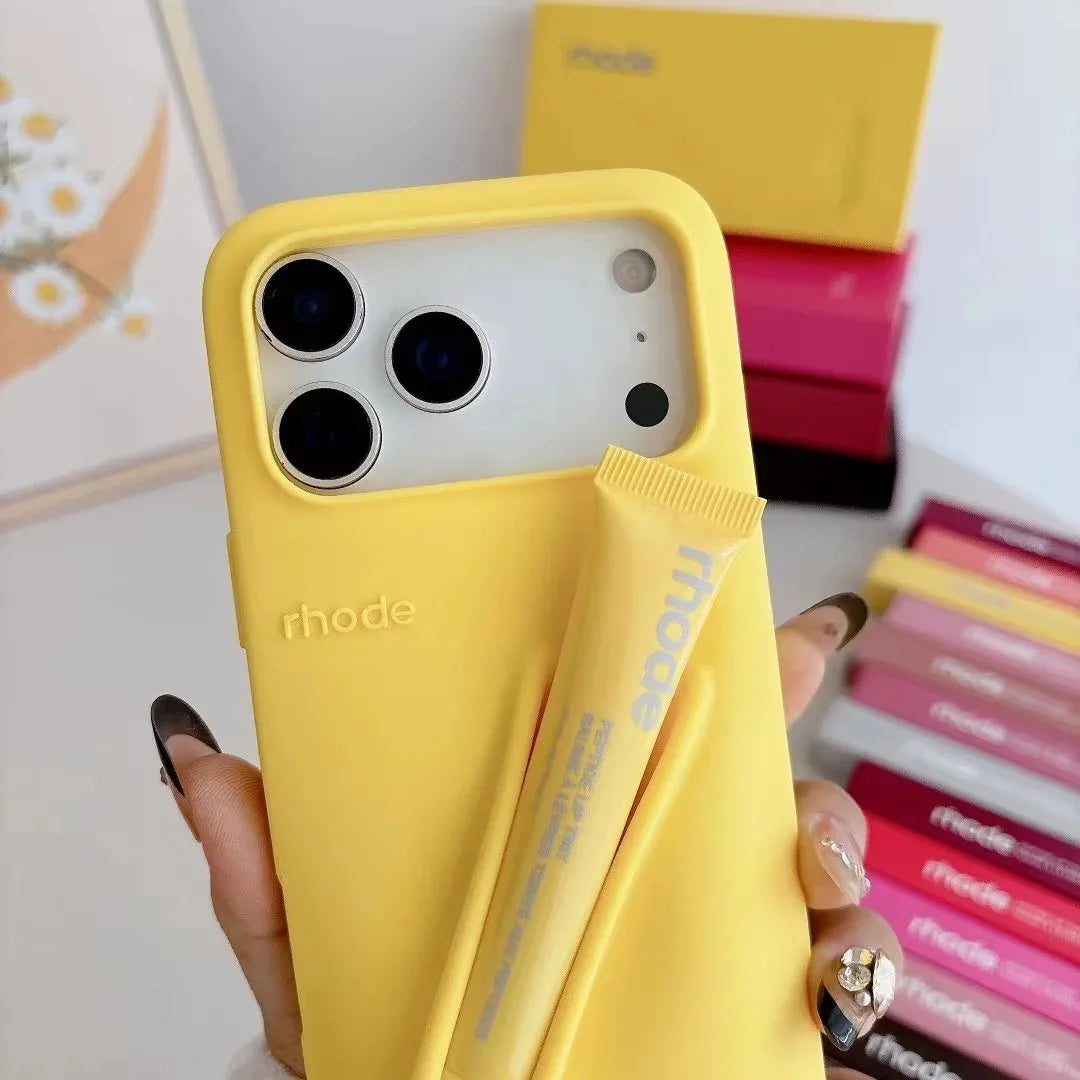 Brand Soft Silicone Case for IPhone17 16 15 14 13 12 11 Pro Max Plus Air Lipstick Portable Phone Case Without Lip Gloss and Box