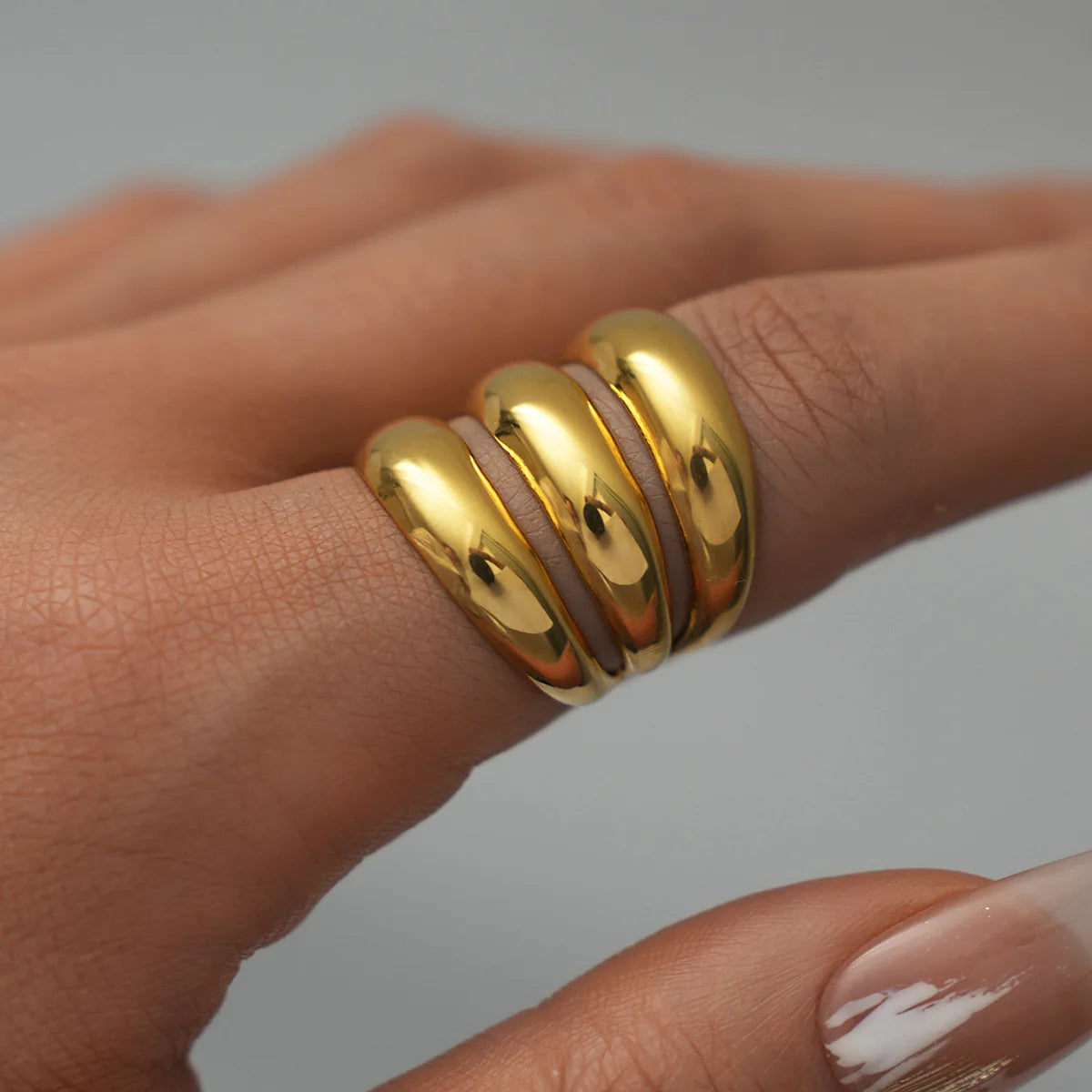 bague or et argenté tendance