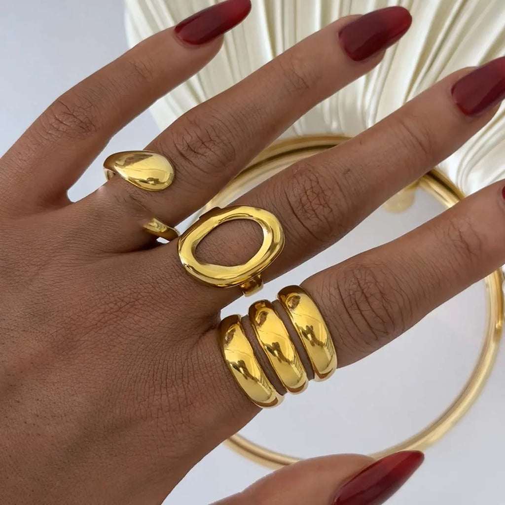 bague or et argenté tendance