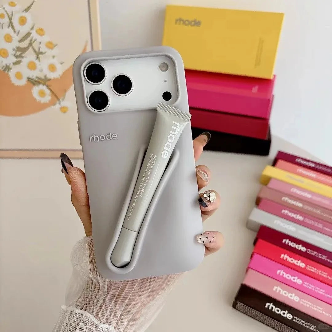 Brand Soft Silicone Case for IPhone17 16 15 14 13 12 11 Pro Max Plus Air Lipstick Portable Phone Case Without Lip Gloss and Box