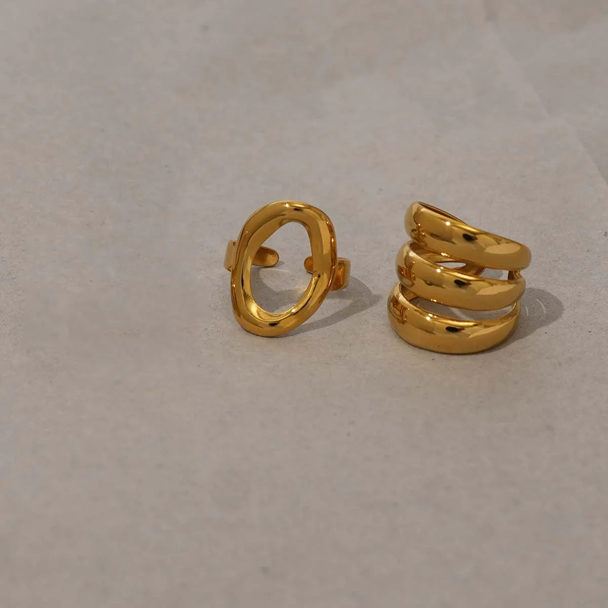 bague or et argenté tendance