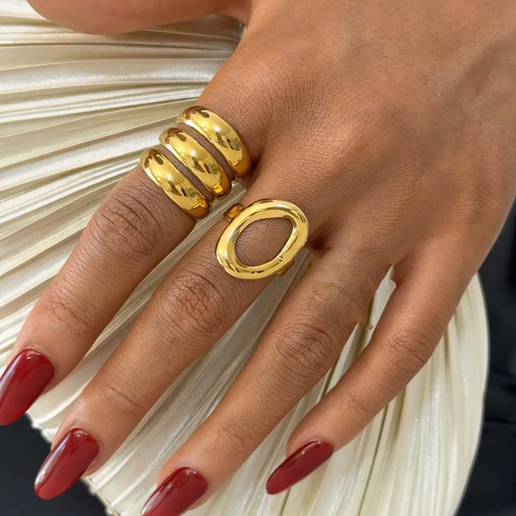 bague or et argenté tendance